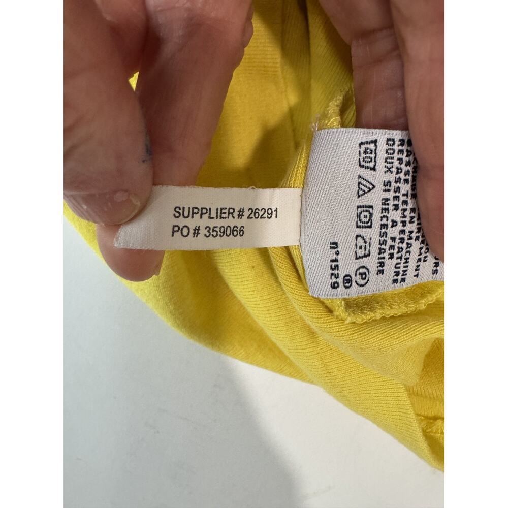 Ralph Lauren Sport Yellow Fitted V-Neck Tee Y2K Long Cotton Horse Logo Small - Picture 8 of 8
